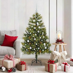Árbol de Navidad artificial con ramas plegables y conos 150 cm