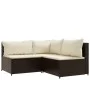 3-teiliges Gartenmöbel-Set und Kissen Kunstrattan braun von vidaXL, Outdoor-Sofas - Ref: Foro24-319748, Preis: 260,90 €, Raba...
