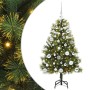 Árbol de Navidad artificial con ramas plegables y conos 150 cm