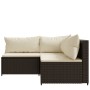Garden furniture set 3 pieces and brown synthetic rattan cushions by vidaXL, Outdoor sofas - Ref: Foro24-319748, Price: 271,9...