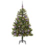 Árbol de Navidad artificial con ramas plegables y conos 150 cm