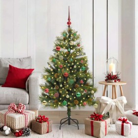 Árbol de Navidad artificial con ramas plegables y conos 150 cm