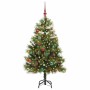 Árbol de Navidad artificial con ramas plegables y conos 150 cm