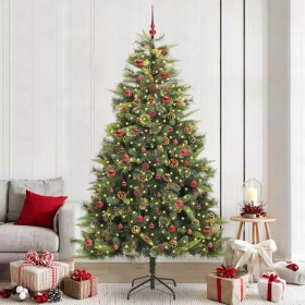 Árbol de Navidad artificial con ramas plegables y conos 240 cm