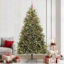 Árbol de Navidad artificial con ramas plegables y conos 240 cm