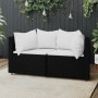 Garden corner sofas with cushions 2 pcs black synthetic rattan by vidaXL, Outdoor sofas - Ref: Foro24-319742, Price: 155,81 €...