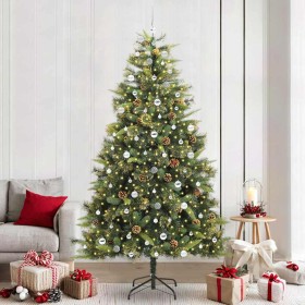 Árbol de Navidad artificial con ramas plegables y conos 240 cm