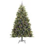 Árbol de Navidad artificial con ramas plegables y conos 240 cm