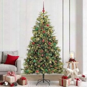Árbol de Navidad artificial con ramas plegables y conos 240 cm