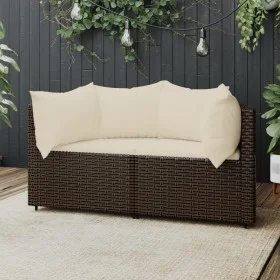 Garden corner sofas with cushions 2 units brown synthetic rattan by vidaXL, Outdoor sofas - Ref: Foro24-319758, Price: 154,09...