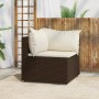 Garden corner sofa with brown synthetic rattan cushions by vidaXL, Outdoor sofas - Ref: Foro24-319745, Price: 77,26 €, Discou...