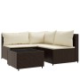 4-piece garden furniture set and brown synthetic rattan cushions by vidaXL, Outdoor sofas - Ref: Foro24-319749, Price: 368,51...