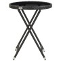Set bistró jardín 3 pzs ratán sintético vidrio templado negro