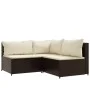 4-piece garden furniture set and brown synthetic rattan cushions by vidaXL, Outdoor sofas - Ref: Foro24-319749, Price: 360,71...