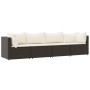 4-piece garden furniture set and brown synthetic rattan cushions by vidaXL, Outdoor sofas - Ref: Foro24-319752, Price: 269,77...