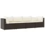 Set muebles de jardín 4 piezas y cojines ratán sintético marrón de vidaXL, Sofás de exterior - Ref: Foro24-319752, Precio: 26...