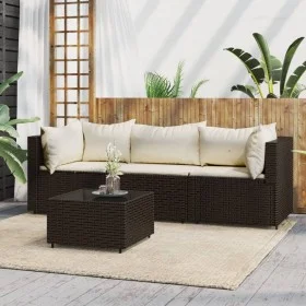 4-piece garden furniture set and brown synthetic rattan cushions by vidaXL, Outdoor sofas - Ref: Foro24-319751, Price: 276,00...