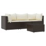 4-piece garden furniture set and brown synthetic rattan cushions by vidaXL, Outdoor sofas - Ref: Foro24-319751, Price: 284,63...