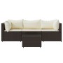 4-piece garden furniture set and brown synthetic rattan cushions by vidaXL, Outdoor sofas - Ref: Foro24-319751, Price: 284,63...