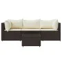 4-piece garden furniture set and brown synthetic rattan cushions by vidaXL, Outdoor sofas - Ref: Foro24-319751, Price: 275,14...