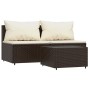 3-teiliges Gartenmöbel-Set und Kissen Kunstrattan braun von vidaXL, Outdoor-Sofas - Ref: Foro24-319755, Preis: 216,92 €, Raba...