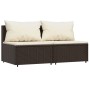 3-teiliges Gartenmöbel-Set und Kissen Kunstrattan braun von vidaXL, Outdoor-Sofas - Ref: Foro24-319755, Preis: 216,92 €, Raba...