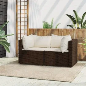 Garden corner sofas and cushions 2 pcs brown synthetic rattan by vidaXL, Outdoor sofas - Ref: Foro24-319746, Price: 150,71 €,...