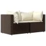 Garden corner sofas and cushions 2 pcs brown synthetic rattan by vidaXL, Outdoor sofas - Ref: Foro24-319746, Price: 150,71 €,...