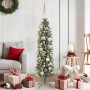 Árbol Navideño Artificial Delgado con 150 LED Verde 120 cm