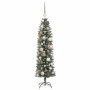 Árbol Navideño Artificial Delgado con 150 LED Verde 120 cm