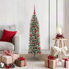 Árbol Navideño Artificial Delgado con 150 LED verde y 120 cm