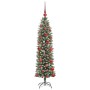 Árbol Navideño Artificial Delgado con 150 LED verde y 120 cm
