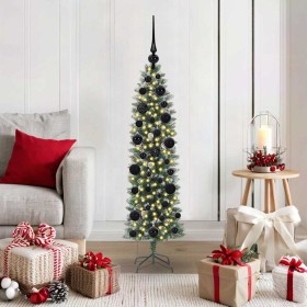 Árbol Navideño Artificial Delgado con 150 LED verde y 120 cm