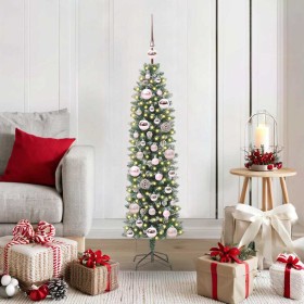 Árbol Navideño Artificial Delgado con 150 LED verde y 120 cm