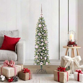 Árbol Navideño Artificial Delgado con 150 LED verde y 120 cm