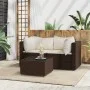 Set muebles de jardín 3 piezas y cojines ratán sintético marrón de vidaXL, Sofás de exterior - Ref: Foro24-319747, Precio: 21...