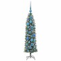 Árbol Navideño Artificial Delgado con 150 LED verde y 120 cm