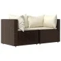 3-piece garden furniture set and brown synthetic rattan cushions by vidaXL, Outdoor sofas - Ref: Foro24-319747, Price: 210,12...