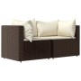 3-teiliges Gartenmöbel-Set und braune Kissen aus synthetischem Rattan von vidaXL, Outdoor-Sofas - Ref: Foro24-319747, Preis: ...