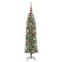 Árbol Navideño Artificial Delgado con 150 LED verde y 120 cm