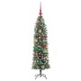 Árbol Navideño Artificial Delgado con 150 LED verde y 120 cm