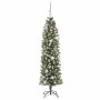 Árbol Navideño Artificial Delgado con 150 LED Verde 150 cm