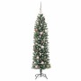 Árbol Navideño Artificial Delgado con 150 LED Verde 150 cm