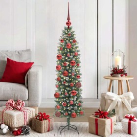 Árbol Navideño Artificial Delgado con 150 LED verde y 150 cm