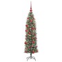 Árbol Navideño Artificial Delgado con 150 LED verde y 150 cm