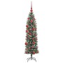 Árbol Navideño Artificial Delgado con 150 LED verde y 150 cm