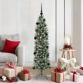 Árbol Navideño Artificial Delgado con 150 LED verde y 150 cm