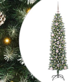 Árbol Navideño Artificial Delgado con 150 LED verde y 150 cm