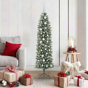 Árbol Navideño Artificial Delgado con 150 LED verde y 150 cm