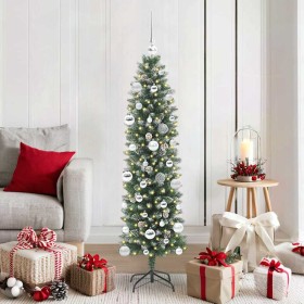 Árbol Navideño Artificial Delgado con 150 LED verde y 150 cm